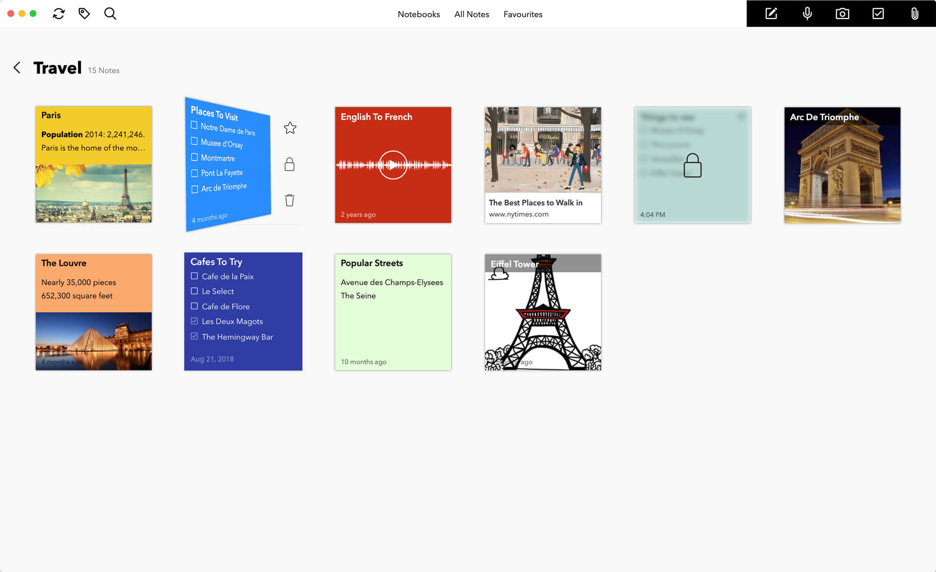 screenshot of Zoho Notebook